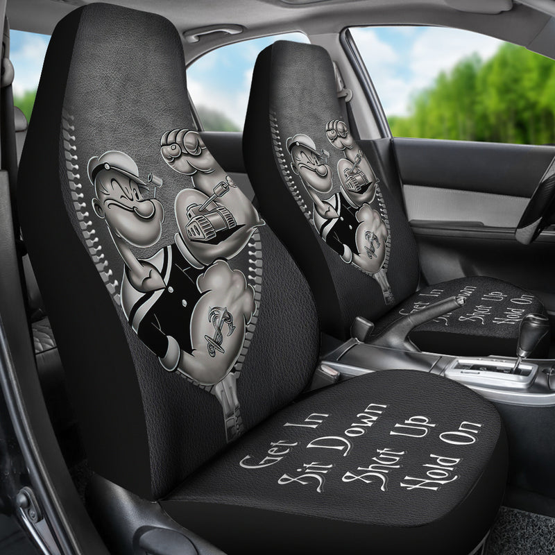 Popeyes Power Get In Sit Down Shut Up And Hold On Car Zipper Car Seat Covers Nearkii