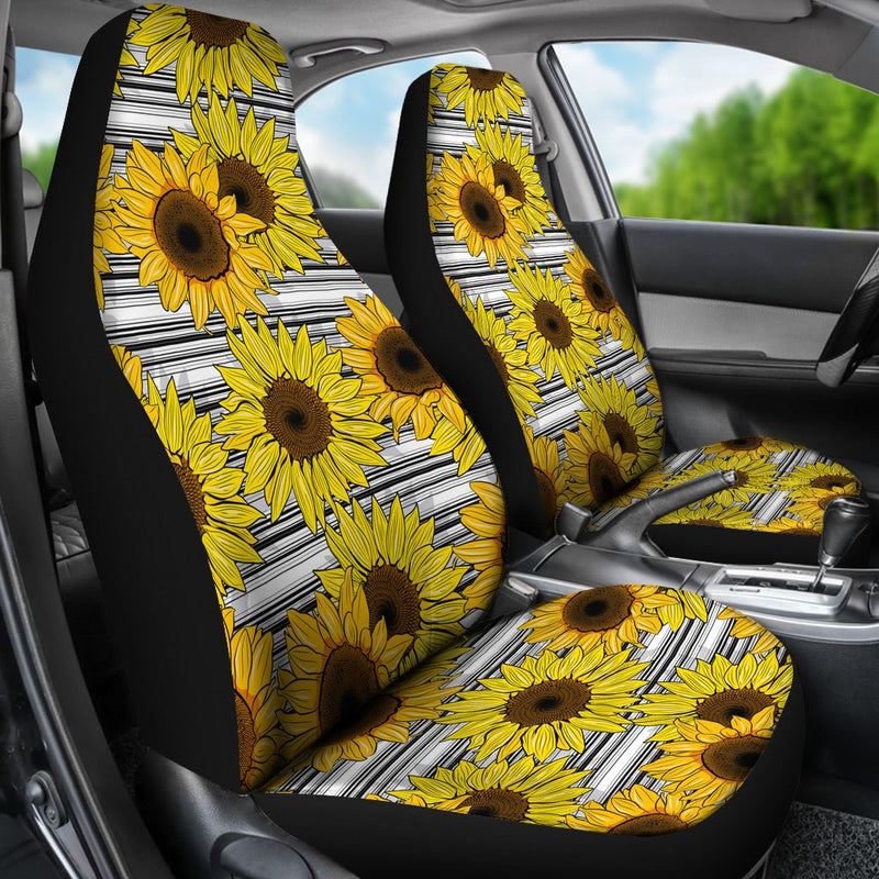 Best Sunflower Art Pattern Premium Custom Car Seat Covers Decor Protector Nearkii