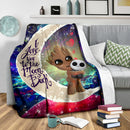 Groot Hold Jack Skelington Love You To The Moon Galaxy Blanket Nearkii