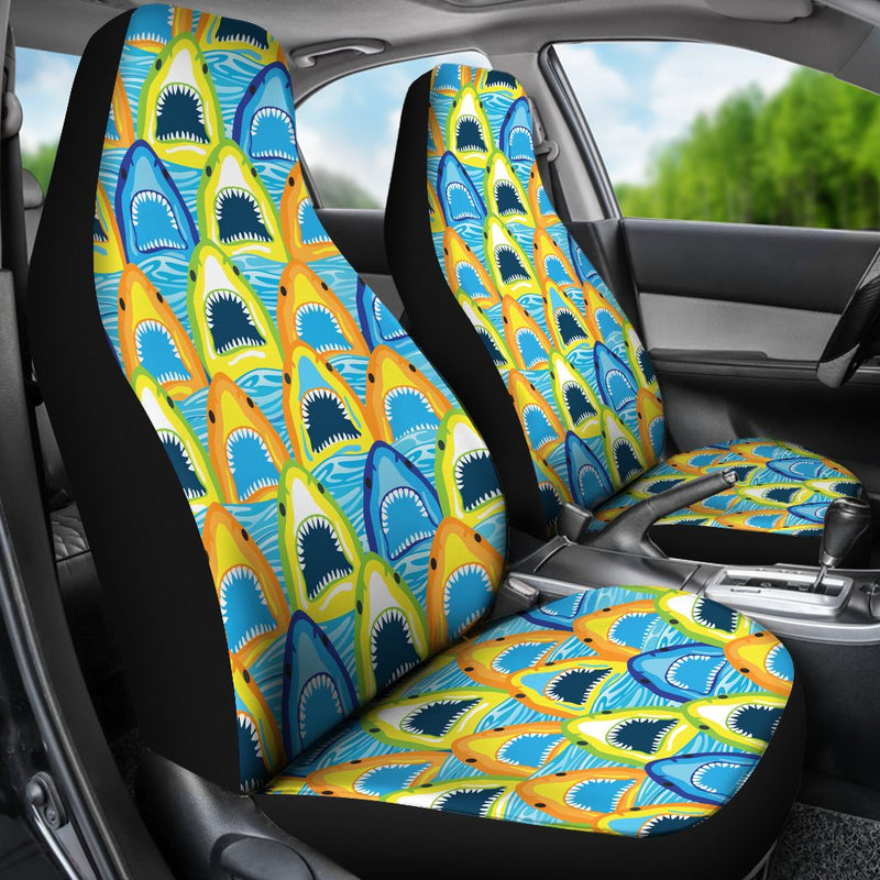 Best Abstract Seamless Pattern With Sharks Premium Custom Car Seat Covers Decor Protector Nearkii