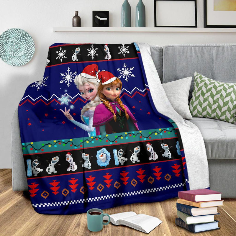 Blue Frozen Christmas Blanket Amazing Gift Idea Nearkii