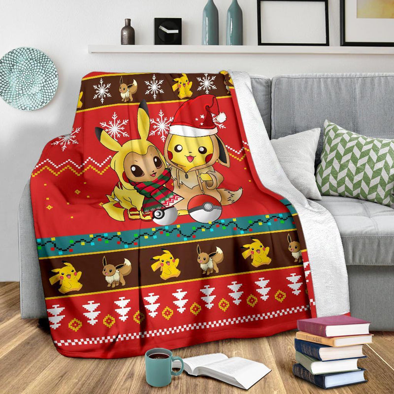Gearzime Pokemon Christmas Blanket Ugly Fleece Amazing Gift Idea Nearkii