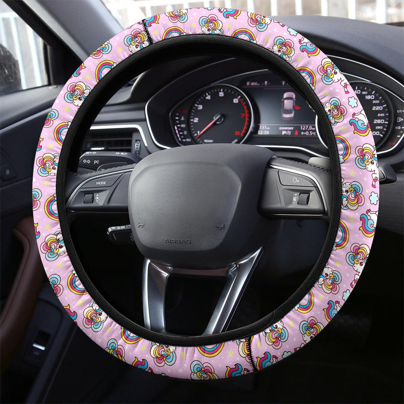Unicorn Pink Rainbow Cute Premium Car Steering Wheel Cover Nearkii