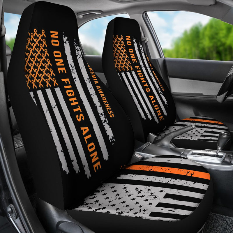 Best Orange Ribbon Us Flag Premium Custom Car Seat Covers Decor Protector Nearkii
