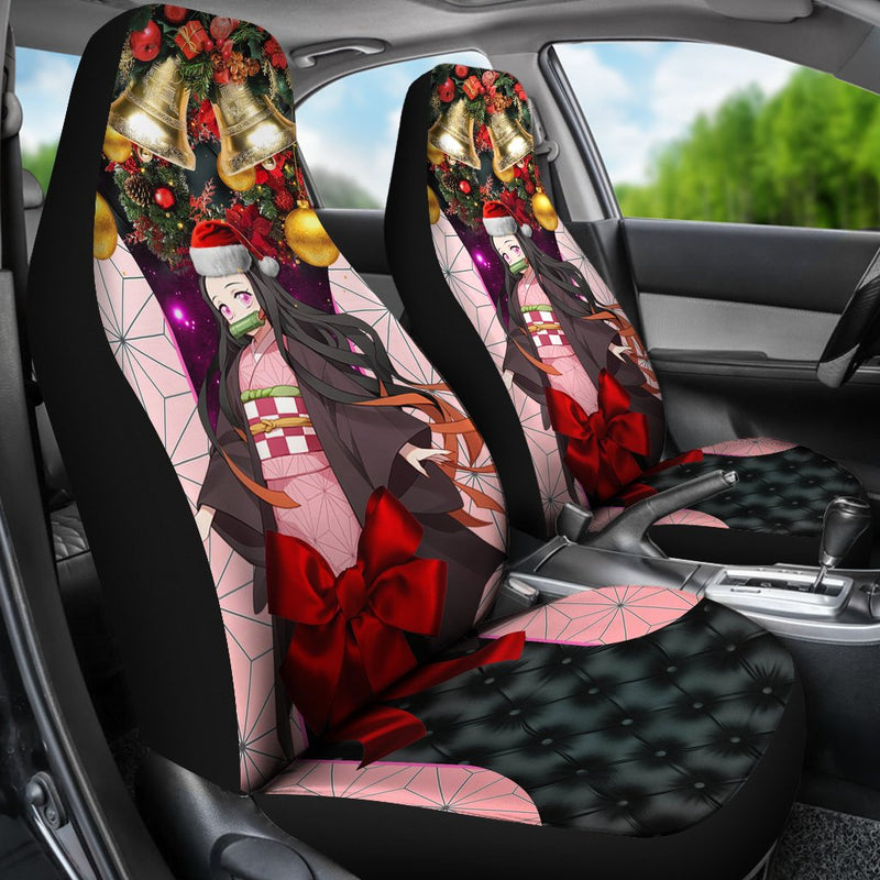 Nezuko Christmas Premium Custom Car Premium Custom Car Seat Covers Decor Protectors Decor Protector Nearkii
