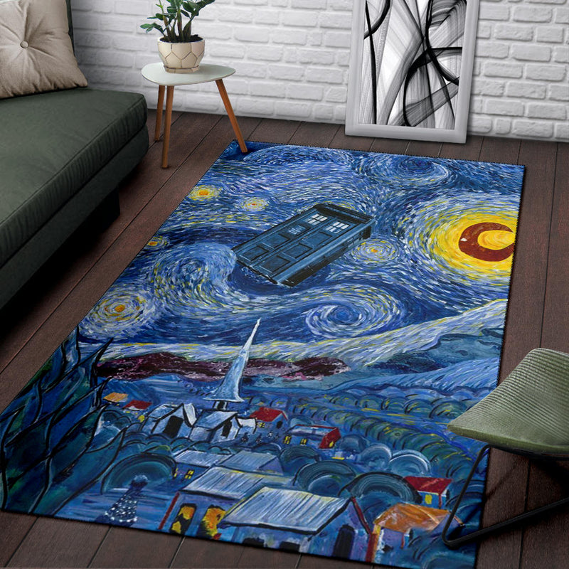 Starry Night Doctor Who Ii Rug Carpet Rug Home Room Decor Nearkii