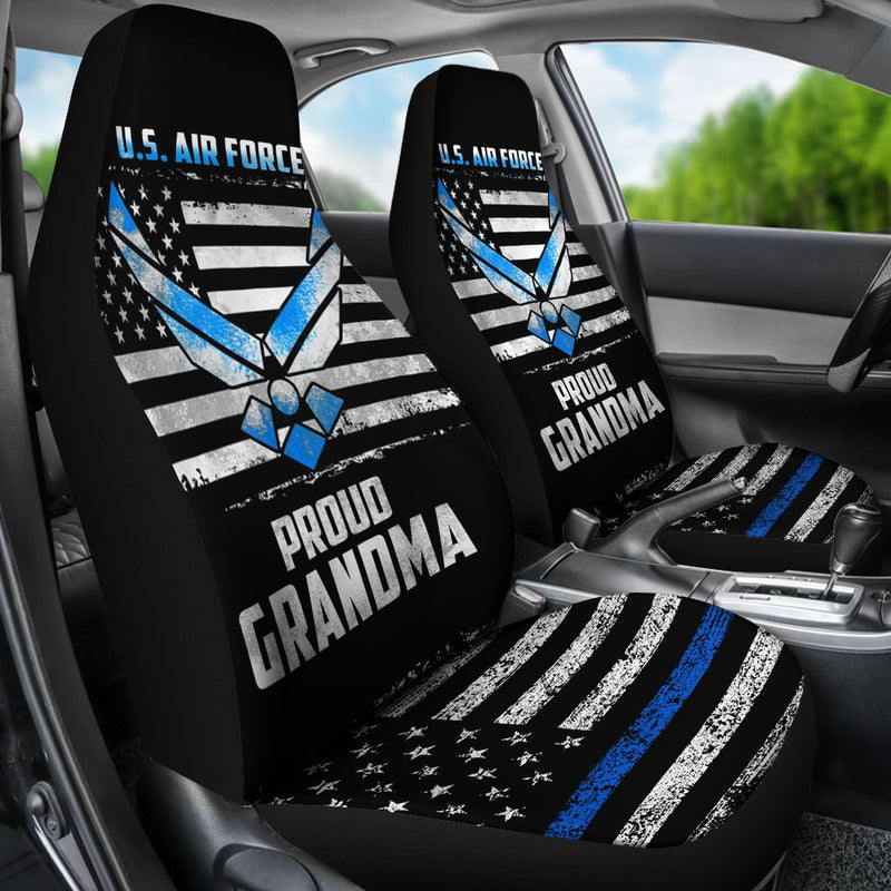 Best U.S. Air Force Proud Grandma Usa Flag Vintage Premium Custom Car Seat Covers Decor Protector Nearkii