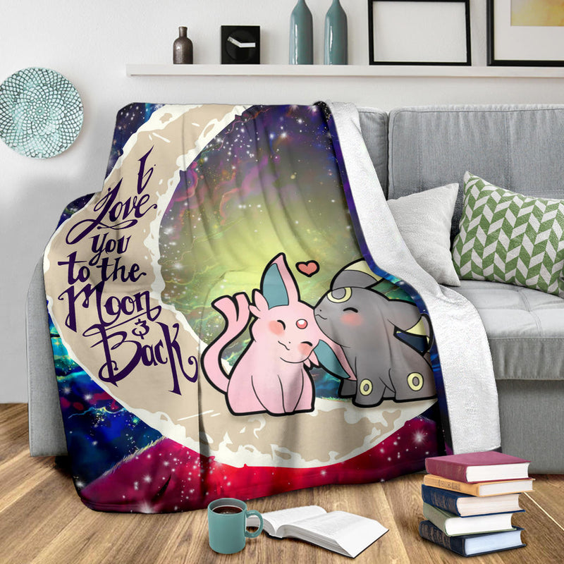 Pokemon Espeon Umbreon Love You To The Moon Galaxy Premium Blanket Nearkii