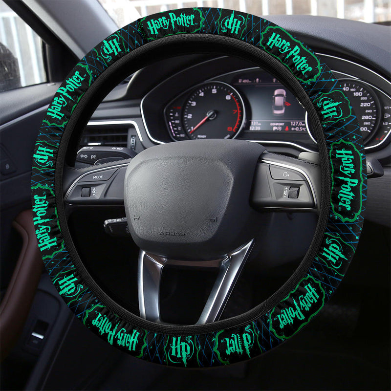 Harry Potter Farbic Green Blue Pattern Premium Car Steering Wheel Cover Nearkii