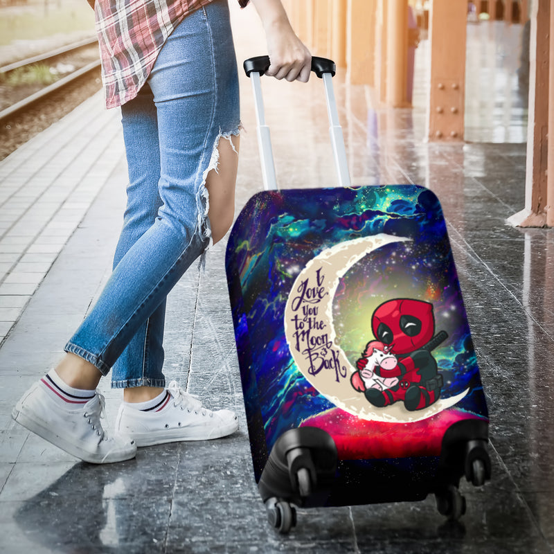 Chibi Deadpool Unicorn Toy Love You To The Moon Galaxy Luggage Cover Suitcase Protector Nearkii