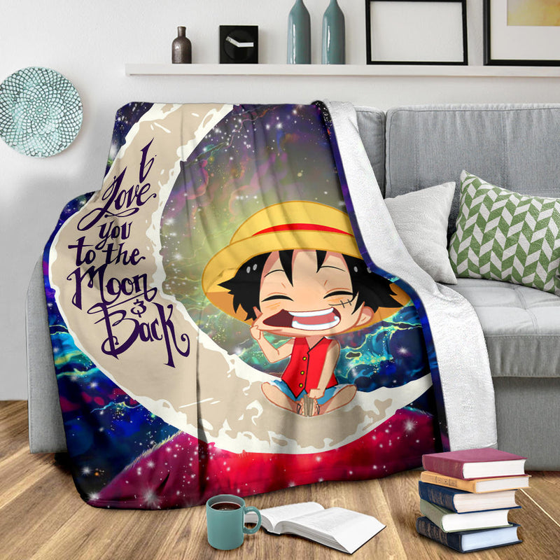 Luffy One Piece Love You To The Moon Galaxy Premium Blanket Nearkii