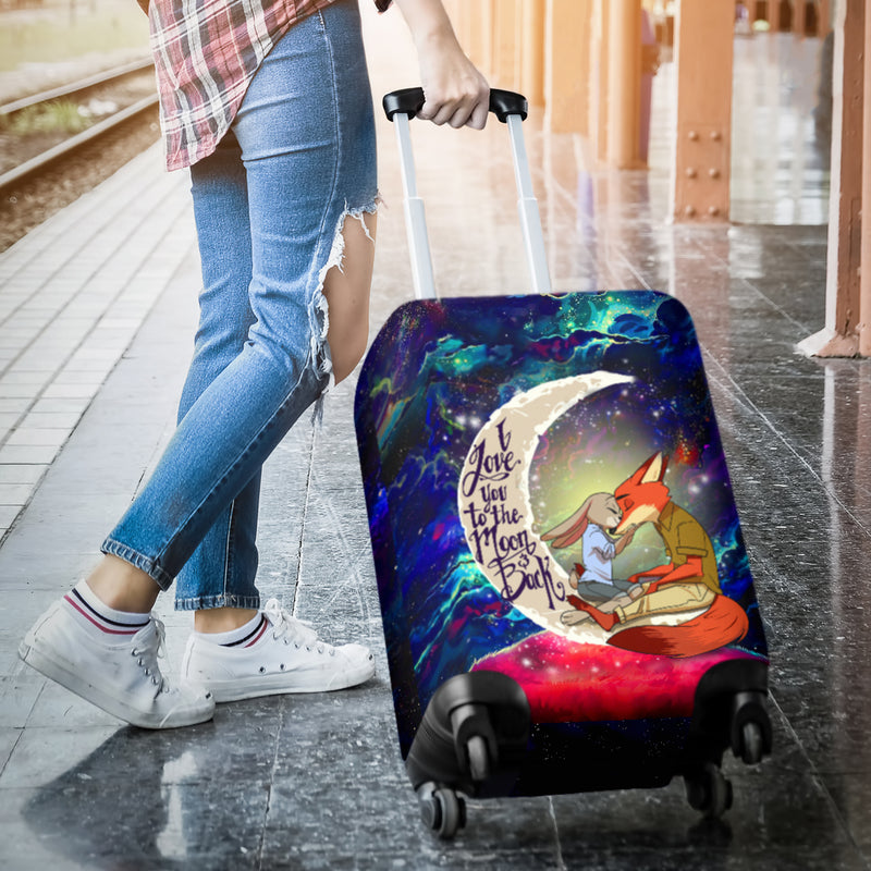 Fox Couple Love You To The Moon Galaxy Luggage Cover Suitcase Protector Nearkii