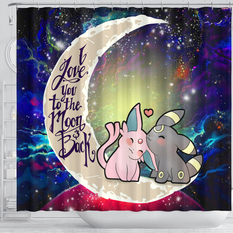 Pokemon Espeon Umbreon Love You To The Moon Galaxy Shower Curtain Nearkii