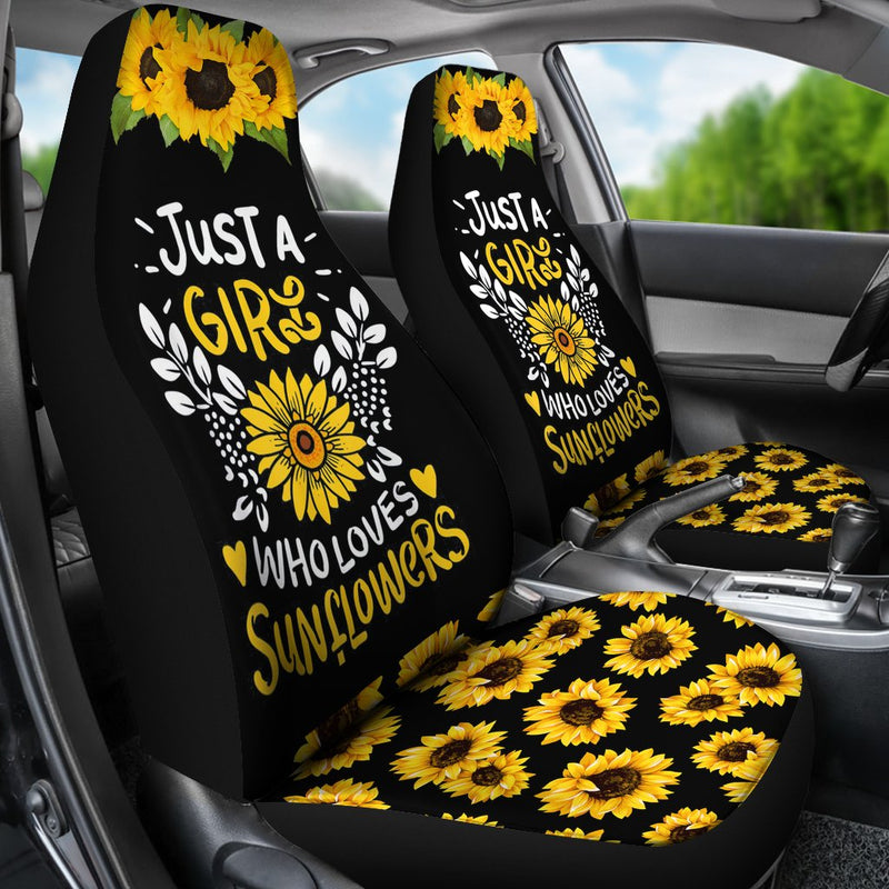 Best Just A Girl Sunflower Florist Premium Custom Car Seat Covers Decor Protector Nearkii