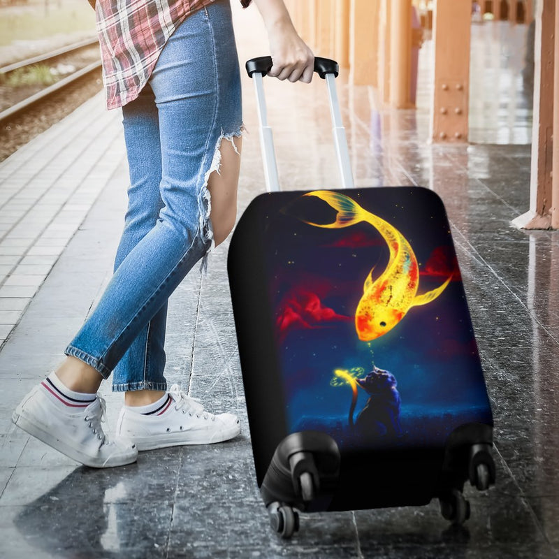 Cat Fish 2020 Travel Luggage Cover Suitcase Protector Nearkii