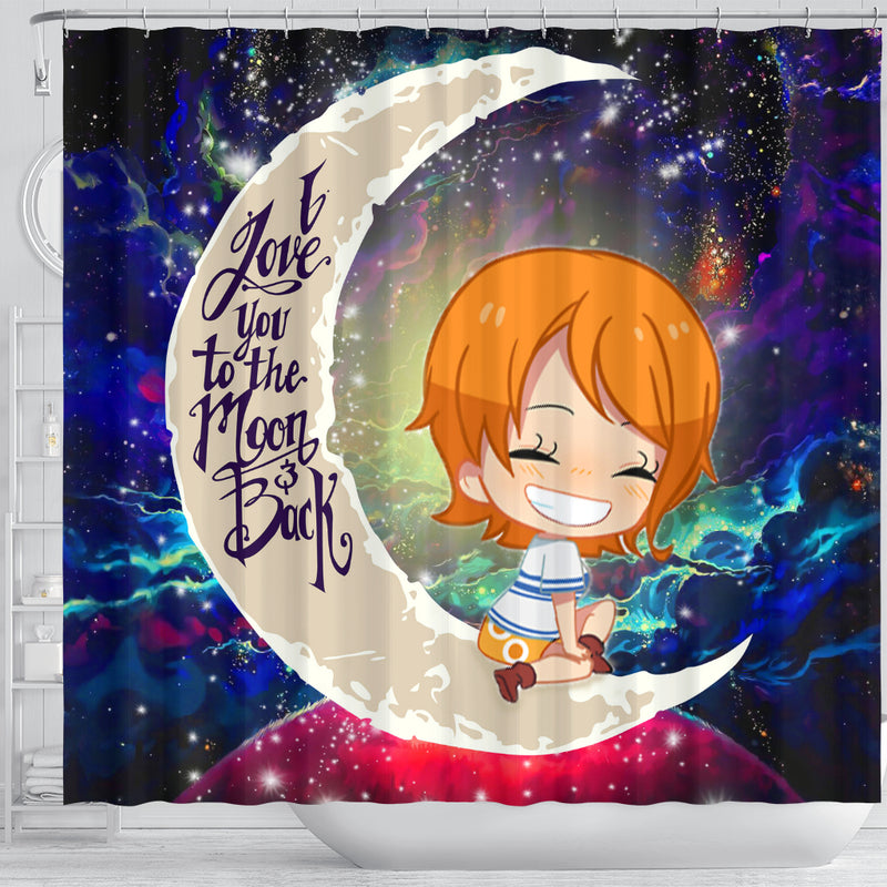 Nami One Piece Love You To The Moon Galaxy Shower Curtain Nearkii