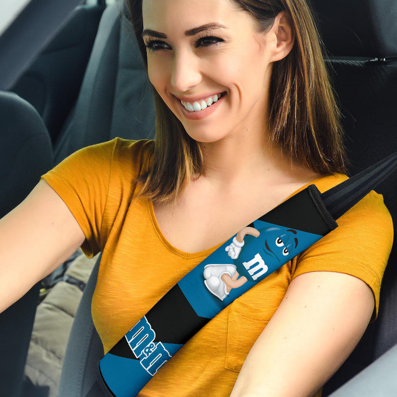 M&M's Candy Ice Cream Cones Chocolate Blue car seat belt covers Custom Car Accessories Nearkii