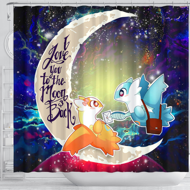 Pokemon Couple Latios Latias Love You To The Moon Galaxy Shower Curtain Nearkii