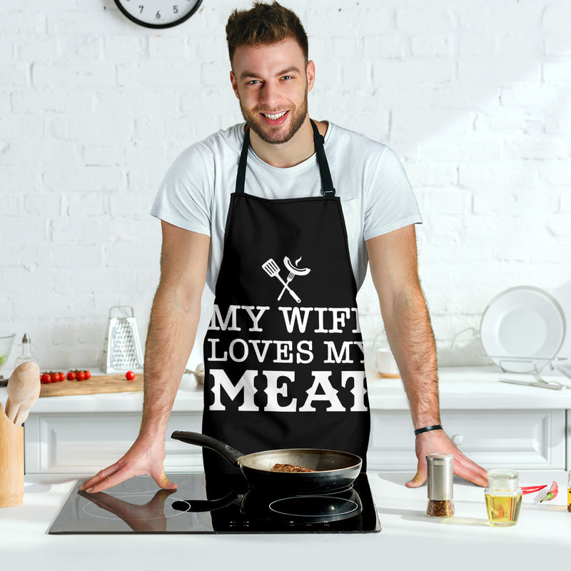 My Wife Loves My Meat Funny Kitchen BBQ Custom Apron Best Gift For Anyone Who Loves Cooking Nearkii