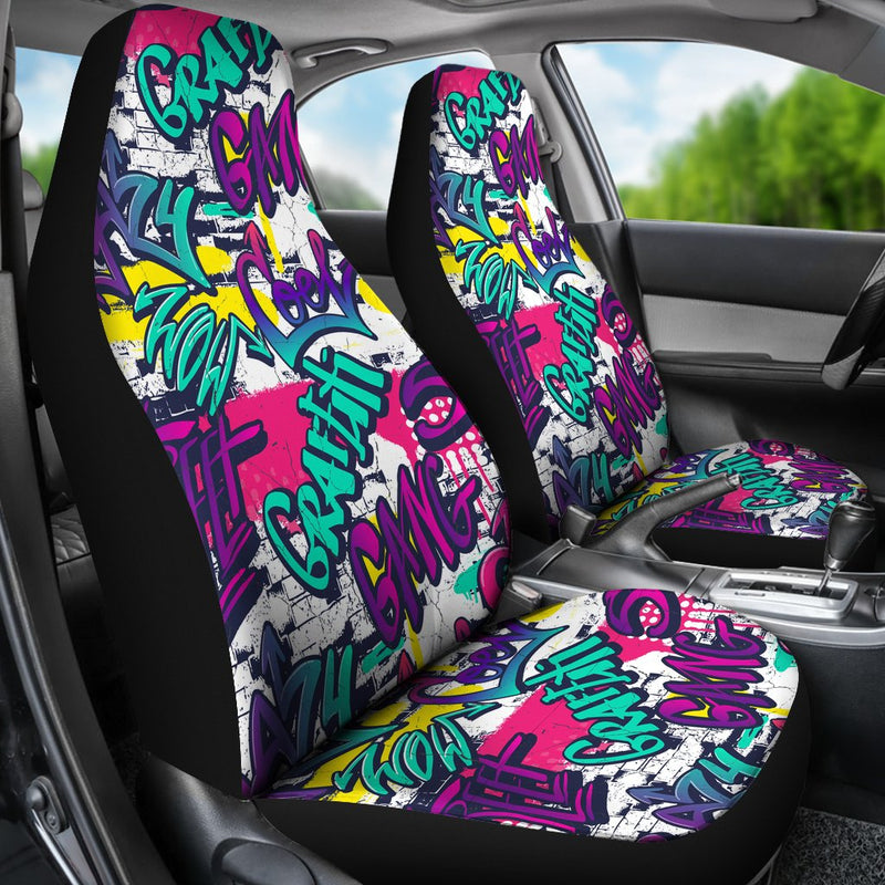 Best Cool Abstract Seamless Graffiti Premium Custom Car Seat Covers Decor Protector Nearkii