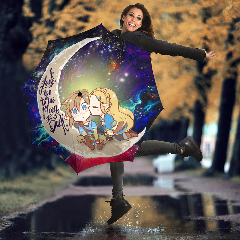 Legend Of Zelda Couple Chibi Couple Love You To The Moon Galaxy Umbrella Nearkii