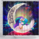 Beauty Unicorn Love You To The Moon Galaxy Shower Curtain Nearkii