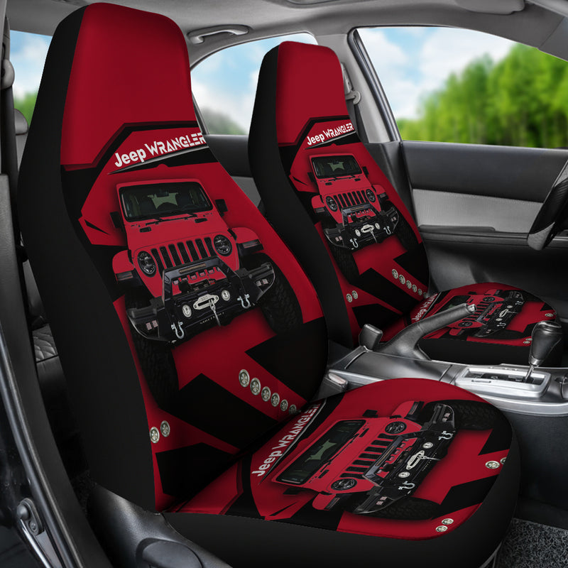 Jeep Dark Red Premium Custom Car Seat Covers Decor Protectors Nearkii