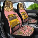 Floral School Bus Premium Custom Car Seat Covers Decor Protector