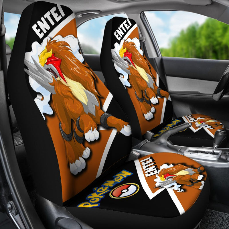 Entei Car Seat Covers Custom Anime Pokemon Car Accessories Nearkii