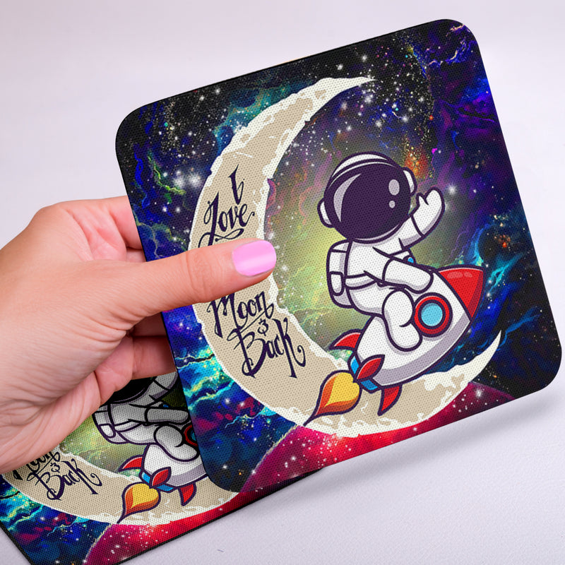Astronaut Chibi Love You To The Moon Galaxy Square Coasters