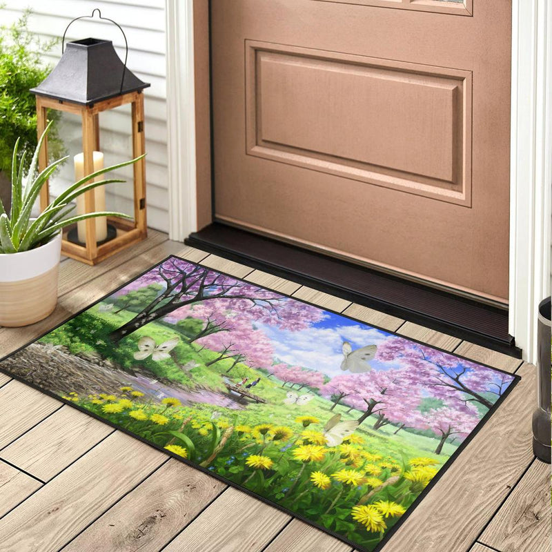 Anime Landscape Butterfly Doormat Nearkii