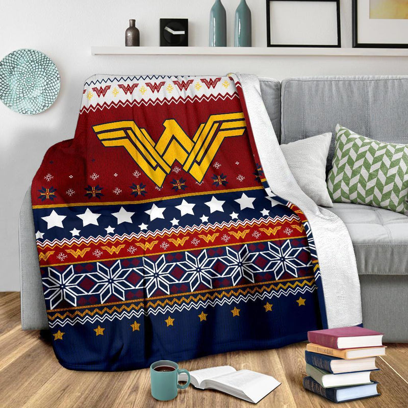 Wonder Woman Signal Ugly Christmas Custom Blanket Home Decor Nearkii