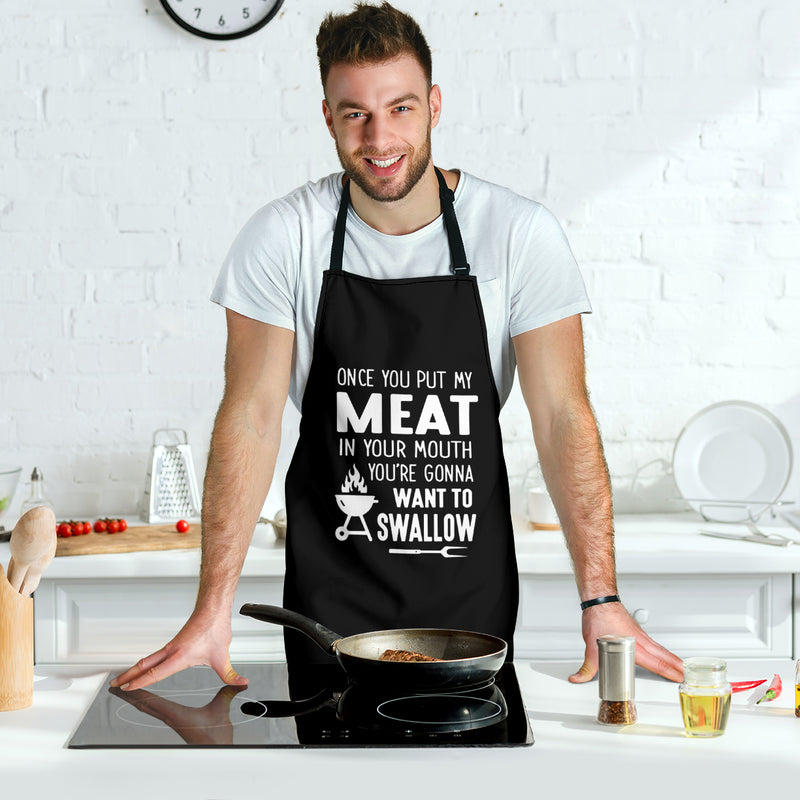 Meat In Your Mouth Custom Apron Gift for Cooking Guys