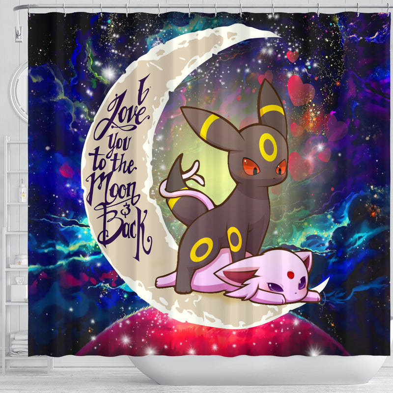 Umbreon Espeon Eevee Evolution Pokemon Love You To The Moon Galaxy Shower Curtain Nearkii