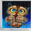 Owl Night Shower Curtain Nearkii