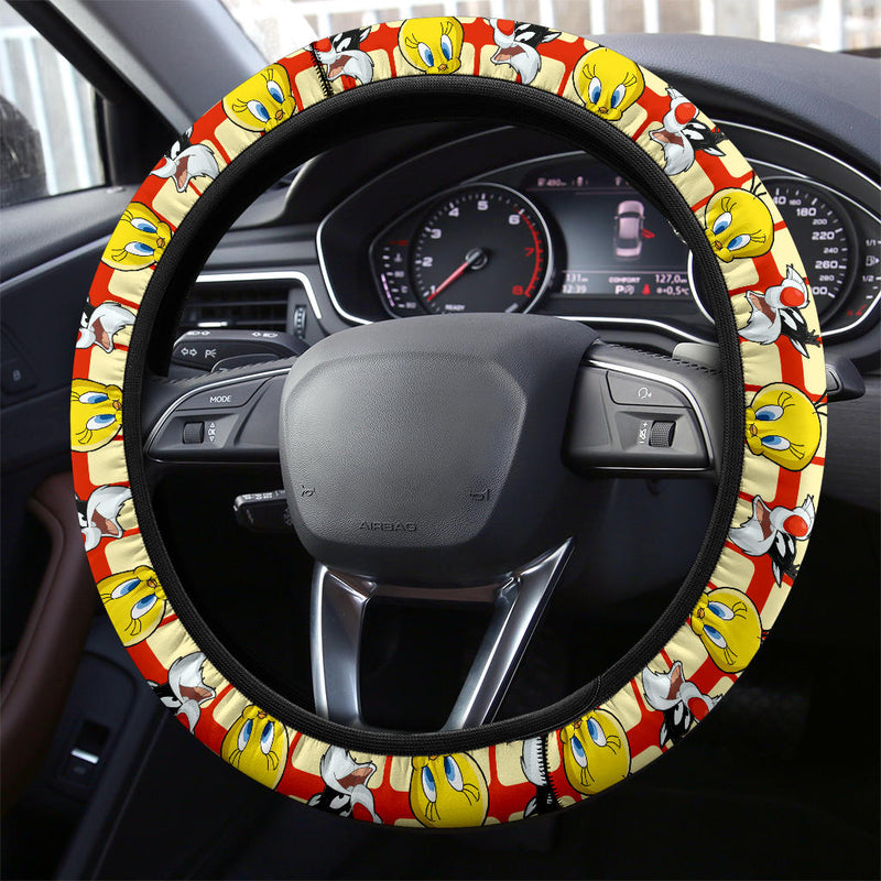 Looney Tunes Tweety Sylvester Premium Custom Car Steering Wheel Cover Nearkii