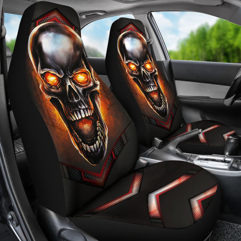 Metal Skull Fire Jeep Premium Car Seat Cover Nearkii