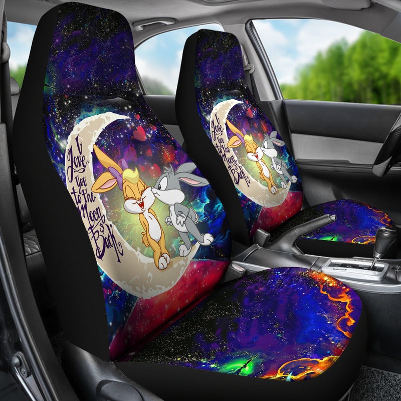 Bunny Couple Love You To The Moon Galaxy Premium Custom Car Seat Covers Decor Protectors Nearkii