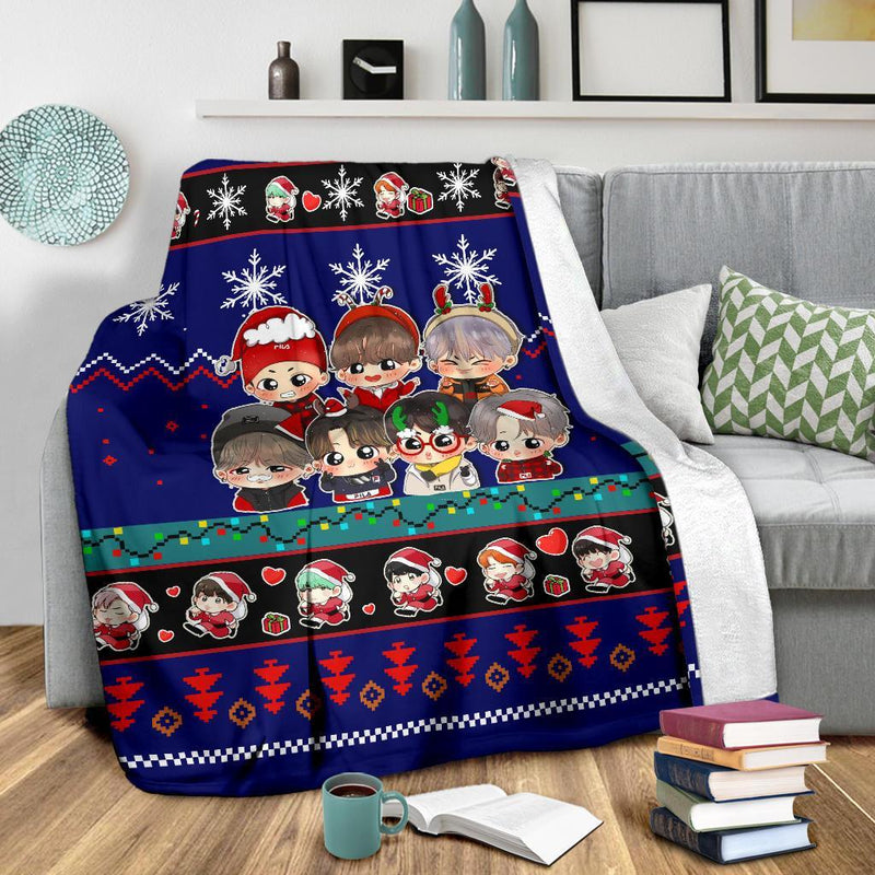 Blue Bts Christmas Blanket Amazing Gift Idea Nearkii