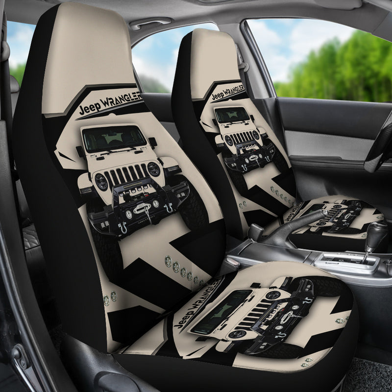 White Cream Jeep Premium Custom Car Seat Covers Decor Protectors Nearkii