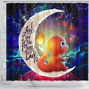 Cute Charmander Pokemon Love You To The Moon Galaxy Shower Curtain Nearkii