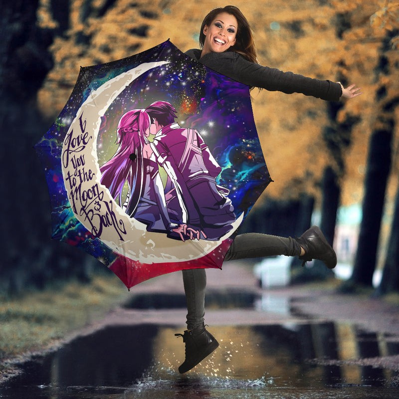 SAO Sword Art Online Asuna Kirito Love You To The Moon Galaxy Umbrella Nearkii