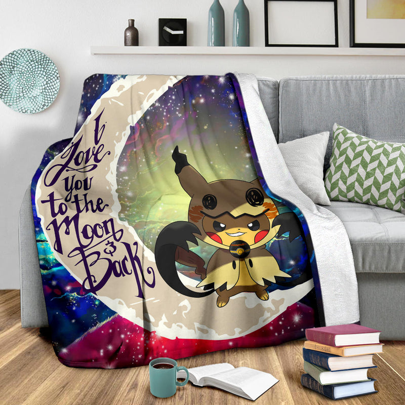 Pikachu Horro Love You To The Moon Galaxy 2 Premium Blanket Nearkii