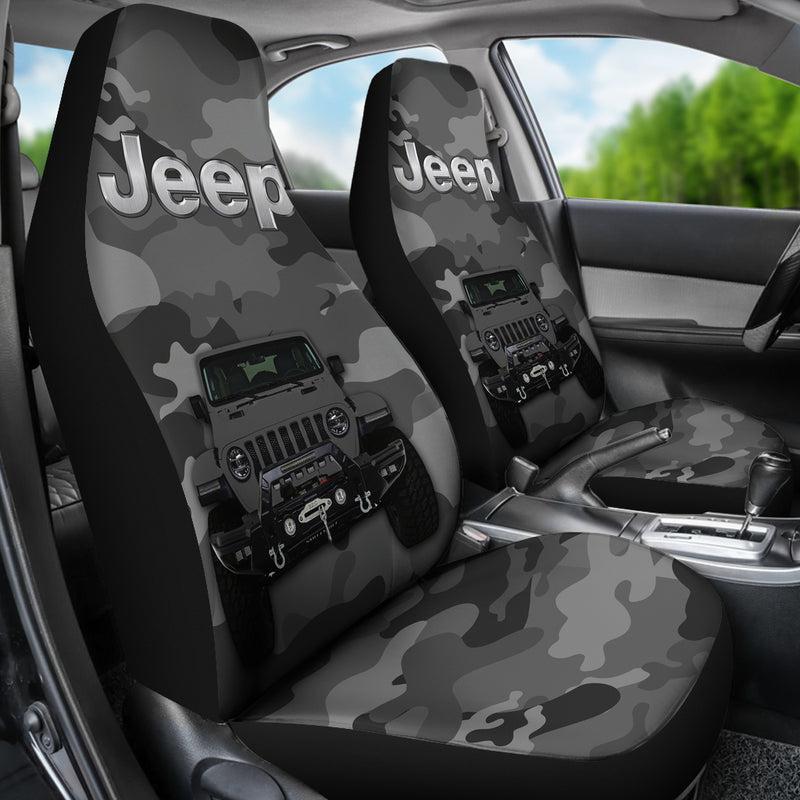 Gray Jeep Camouflage Premium Custom Car Seat Covers Decor Protectors Nearkii