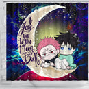 Jujutsu Kaisen Gojo Sukuna Love You To The Moon Galaxy Shower Curtain Nearkii