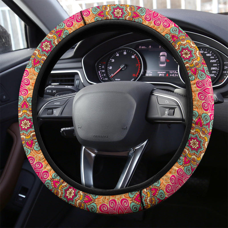Mandalas Pattern Premium Car Steering Wheel Cover Nearkii