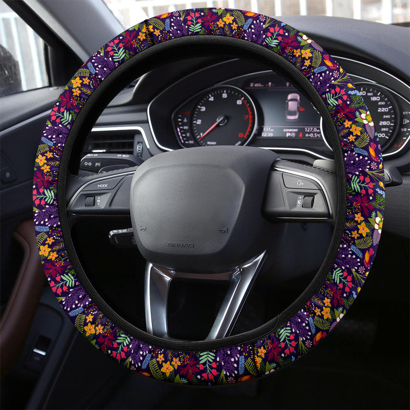 Birds Flower Forest Premium Car Steering Wheel Cover Nearkii