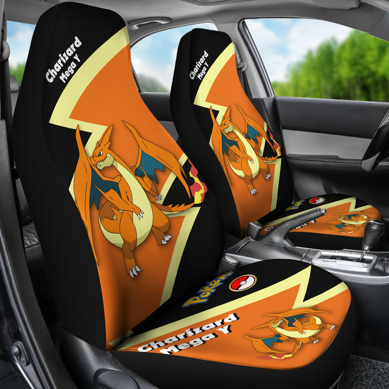 Mega Charizard Y Pokemon Premium Custom Car Seat Covers Decor Protectors Nearkii