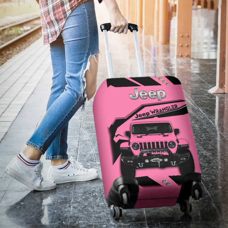 Pink Jeep Luggage Cover Suitcase Protector Nearkii