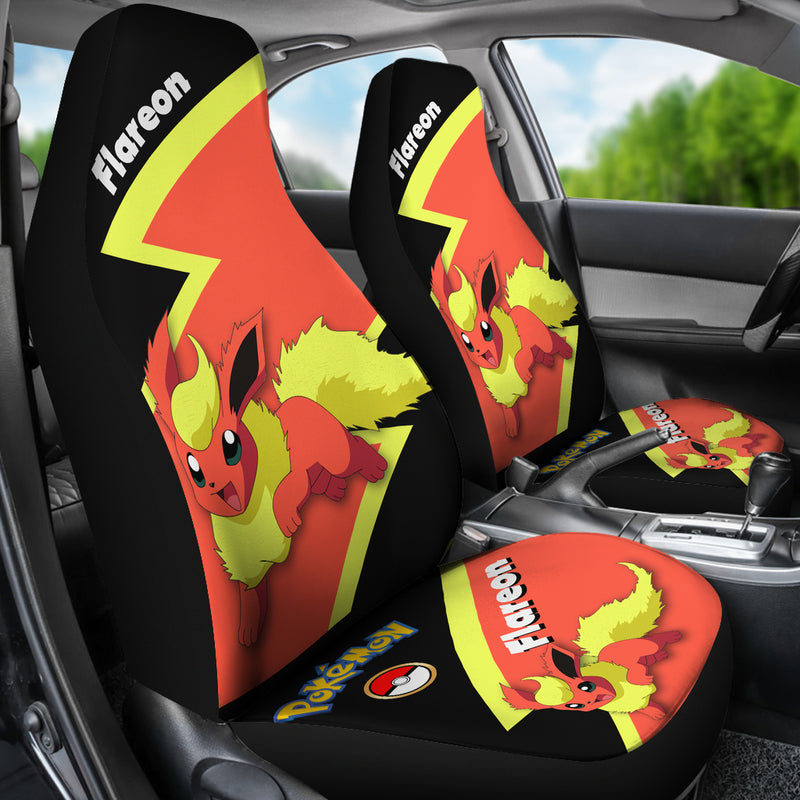 Red Flareon Eevee Evolution Pokemon Premium Custom Car Seat Covers Decor Protectors Nearkii